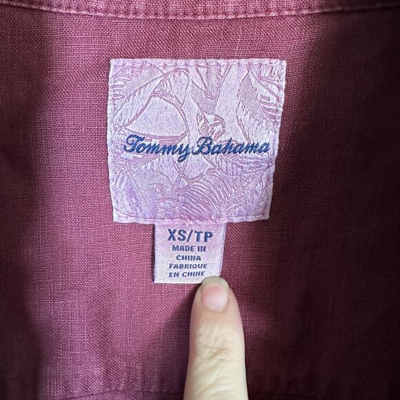 Tommy Bahama Texas A&M‎ Aggies Maroon 100% Linen Jacket Raw Edge Lightweight XS - Picture 2 of 9